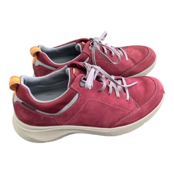 Clarks Shoes Wine Suede Wave 2.0 Lace Size 9 1/2 M NWOB - Picture 1 of 6